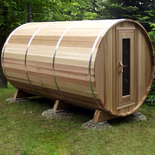 Barrel Sauna 670CE Changeroom Clear Cedar Electric Heat - Sun'n'Fun Pool & Spa