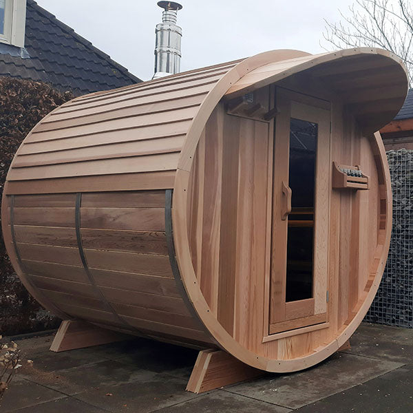 Barrel Sauna 670W Clear Cedar Wood Heat - Sun'n'Fun Pool & Spa