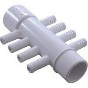 672-4340 Manifold 1"S x 1"Spg x 3/8"Barb (8) Ports