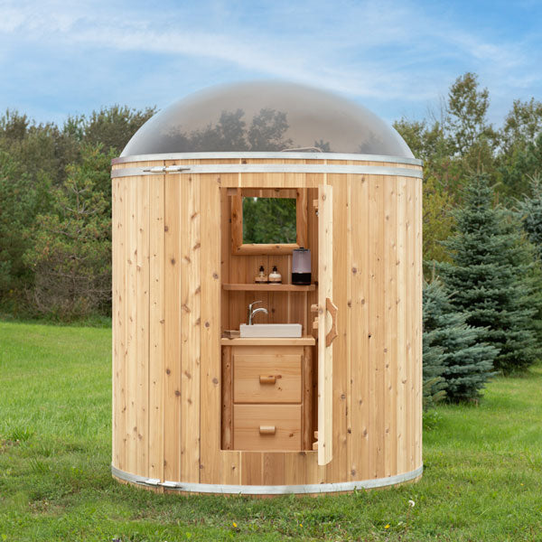 Skylight Washroom - Shower Combo 8484GW (Knotty Red Cedar) - Sun'n'Fun Pool & Spa