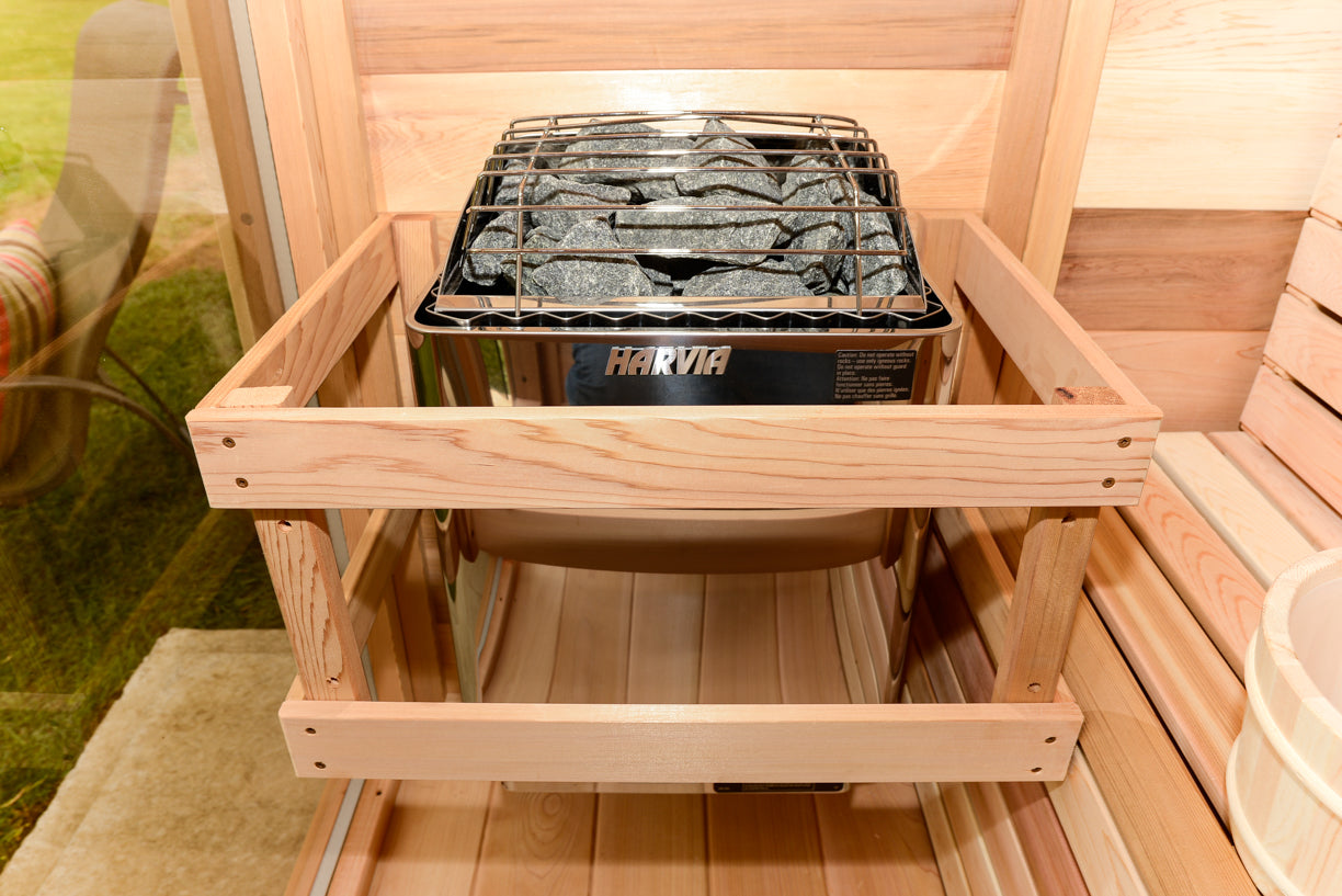 Pure Cube Sauna CU550/CU552 Outdoor Clear or Knotty Red Cedar - Sun'n'Fun Pool & Spa