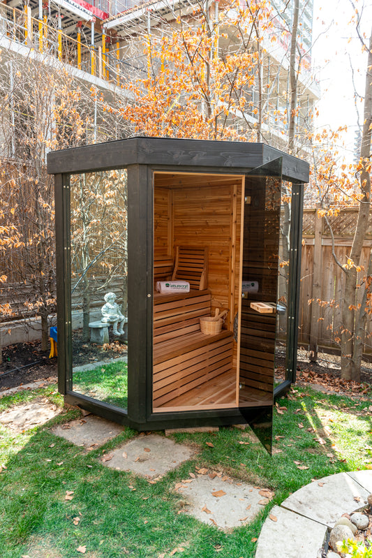 Pure Cube Trinity Sauna CU552T Outdoor Knotty Red Cedar - Sun'n'Fun Pool & Spa