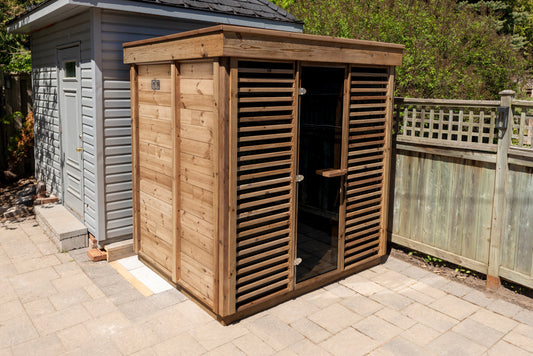 Pure Cube Sauna CU570/CU572 Outdoor Clear or Knotty Red Cedar - Sun'n'Fun Pool & Spa