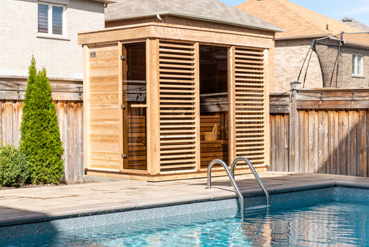 Pure Cube Sauna CU580/CU582 Outdoor Clear or Knotty Red Cedar - Sun'n'Fun Pool & Spa