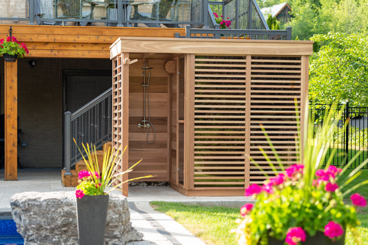Pure Cube Sauna CU580D/CU582D Outdoor Clear or Knotty Red Cedar - Sun'n'Fun Pool & Spa