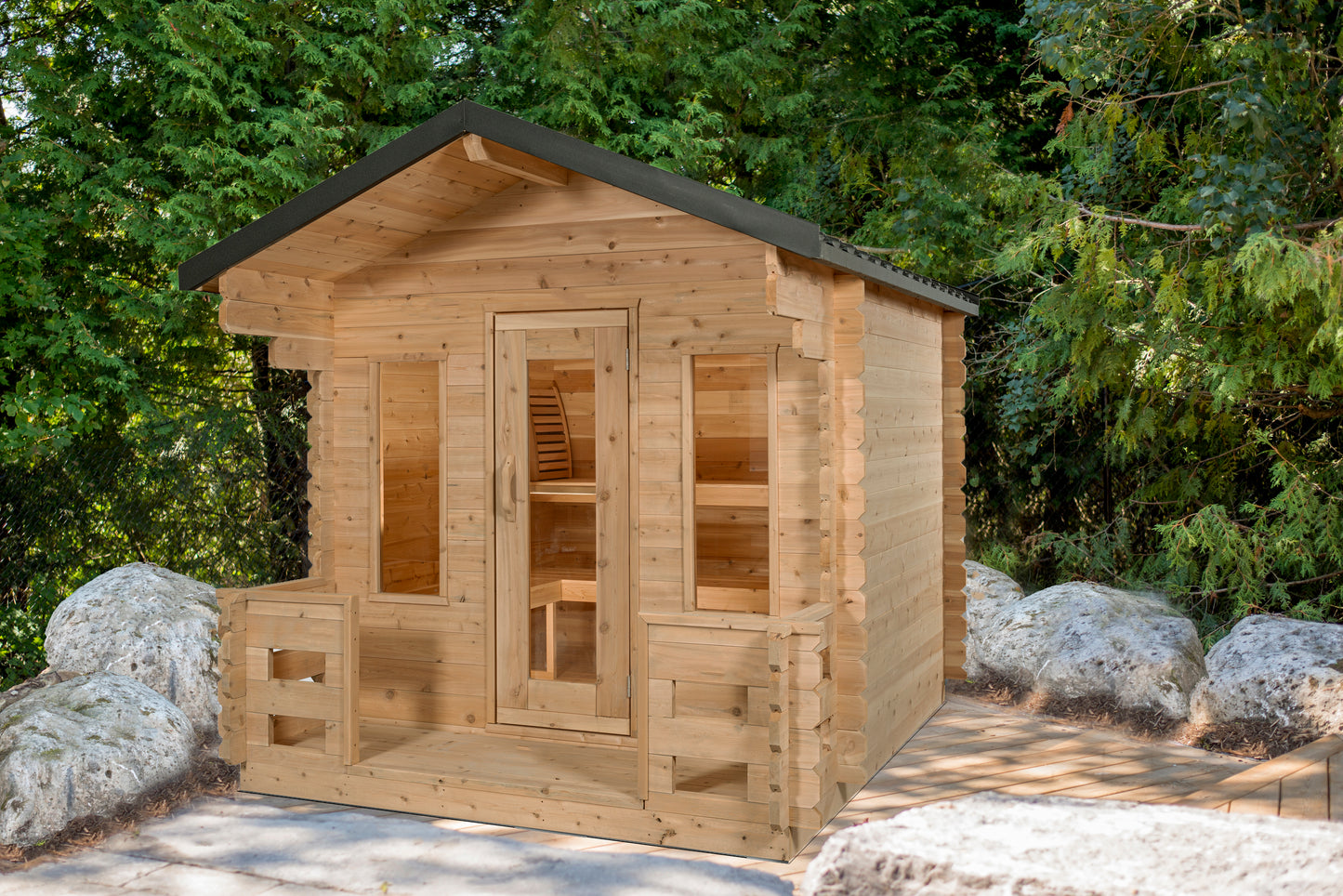 CT Georgian Cabin Sauna with Porch CTC88PE - Sun'n'Fun Pool & Spa