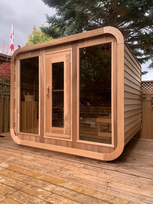 Luna Sauna 870LUE/872LUE Outdoor Clear or Knotty Red Cedar - Sun'n'Fun Pool & Spa