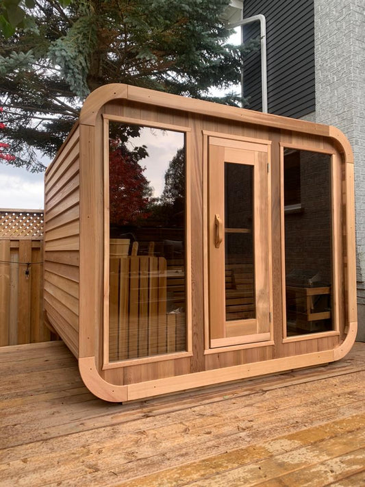 Luna Sauna 870LUE/872LUE Outdoor Clear or Knotty Red Cedar - Sun'n'Fun Pool & Spa