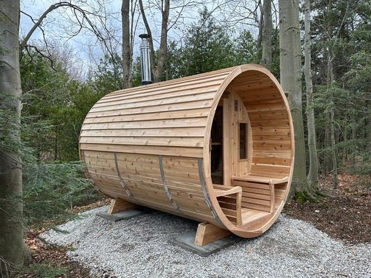 Panoramic Sauna with Changeroom 770PVCE-772PVCE Outdoor Clear or Knotty Red Cedar - Sun'n'Fun Pool & Spa