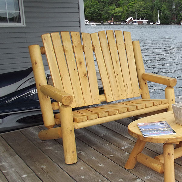 Adirondack Log 2 Seat Bench - Sun'n'Fun Pool & Spa