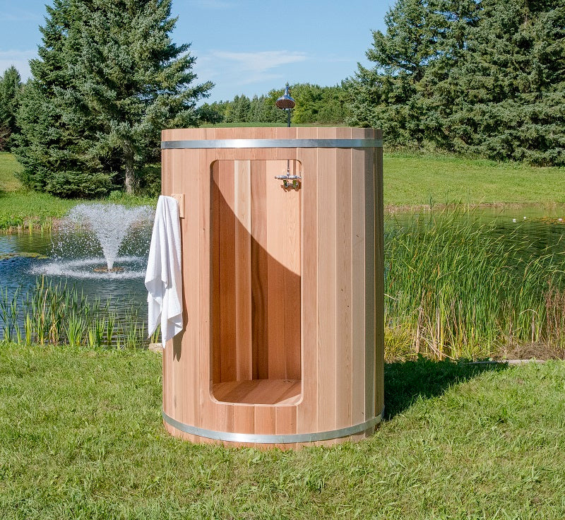Rainbow Barrel Outdoor Shower 582S (Knotty Red Cedar) - Sun'n'Fun Pool & Spa