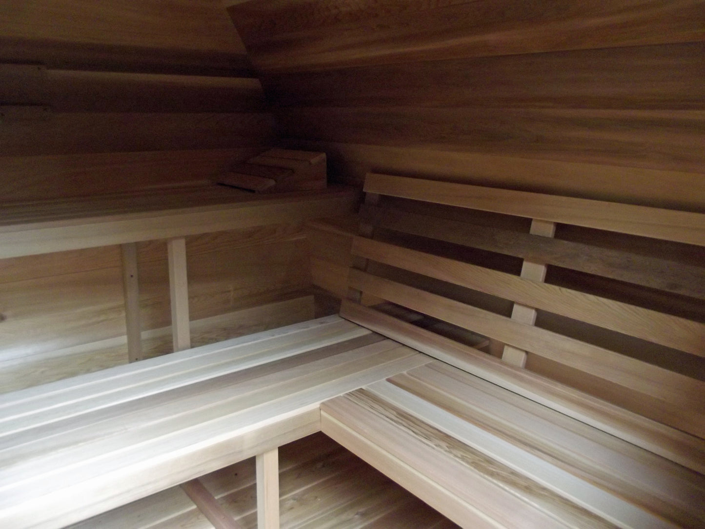 MiniPOD Outdoor Sauna 7 x 7 Clear or Knotty Red Cedar - Sun'n'Fun Pool & Spa