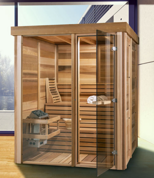 Pure Cube Sauna PU550/PU552 Indoor Clear or Knotty Red Cedar - Sun'n'Fun Pool & Spa
