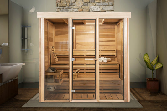 Pure Cube Sauna PU570/PU572 Indoor Clear or Knotty Red Cedar - Sun'n'Fun Pool & Spa