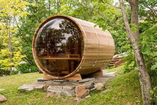 Panoramic Sauna with Porch 760PVPE-762PVPE Outdoor Clear or Knotty Red Cedar - Sun'n'Fun Pool & Spa