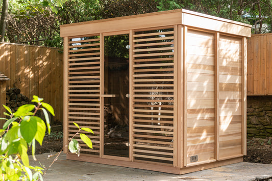 Pure Cube Sauna CU670/CU672 Outdoor Clear or Knotty Red Cedar - Sun'n'Fun Pool & Spa