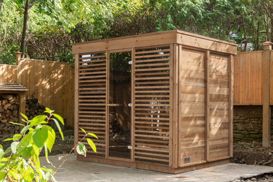 Pure Cube Sauna CU670/CU672 Outdoor Clear or Knotty Red Cedar - Sun'n'Fun Pool & Spa