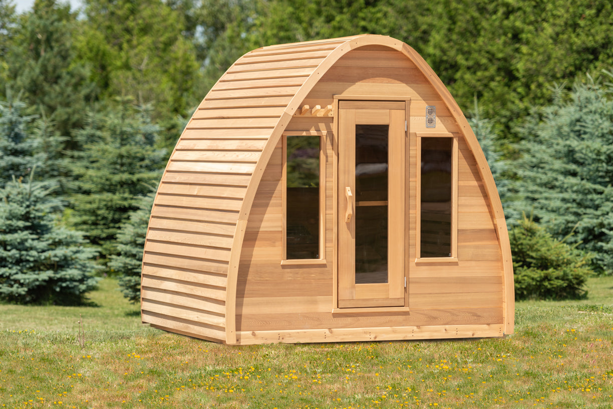 POD Outdoor Sauna 8 x 6 Clear or Knotty Red Cedar - Sun'n'Fun Pool & Spa