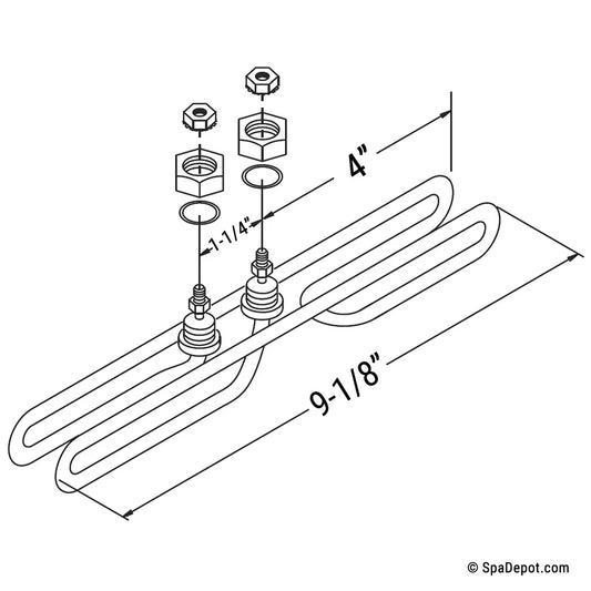 Flow Thru Element 5.5kW 25-4134L - Sun'n'Fun Pool & Spa