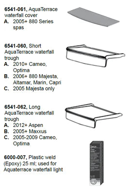 Sundance Aqua Terrace Waterfall Long Trough (UP0324) - Sun'n'Fun Pool & Spa
