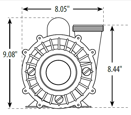 3 hp pump end dimensions