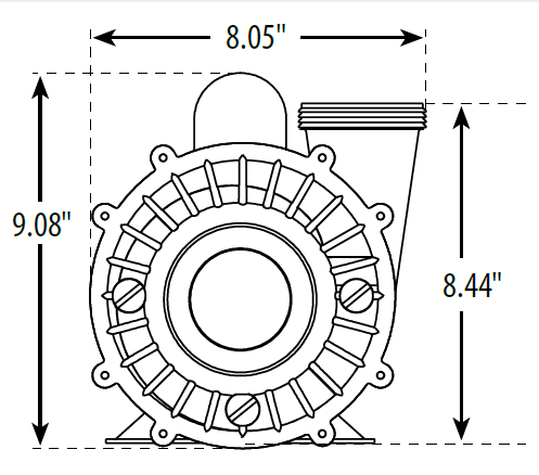 Waterway 2"-4hp-2sp end view 