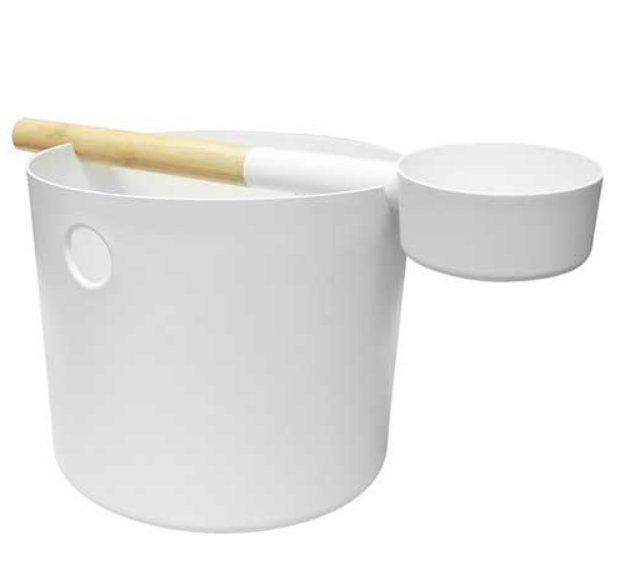 White Kolo Bucket with Ladle