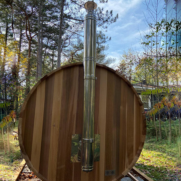 Barrel Sauna 780CW Changeroom Clear Cedar Wood Heat