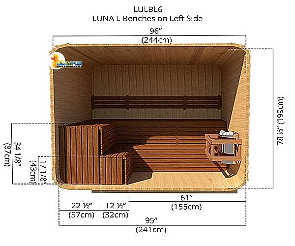 Outdoor Luna Sauna 8'x6'