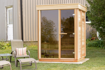 Pure Cube Sauna CU550/CU552 Outdoor Clear or Knotty Red Cedar - Sun'n'Fun Pool & Spa