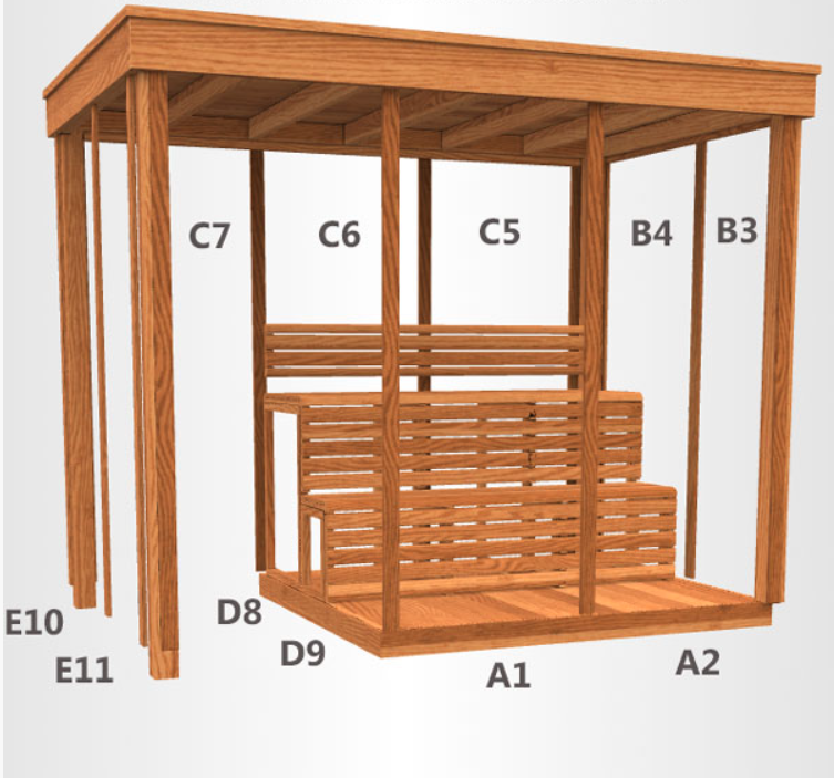 Pure Cube Sauna CU580D/CU582D Outdoor Clear or Knotty Red Cedar