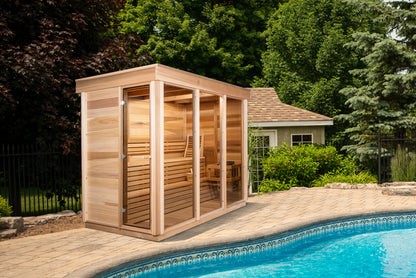 Pure Cube Sauna CU580/CU582 Outdoor Clear or Knotty Red Cedar - Sun'n'Fun Pool & Spa