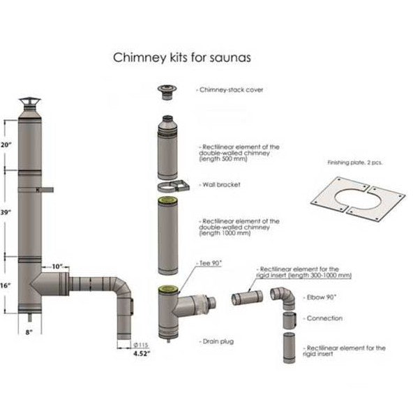 Chimney Set with ELBOW for Out the Side