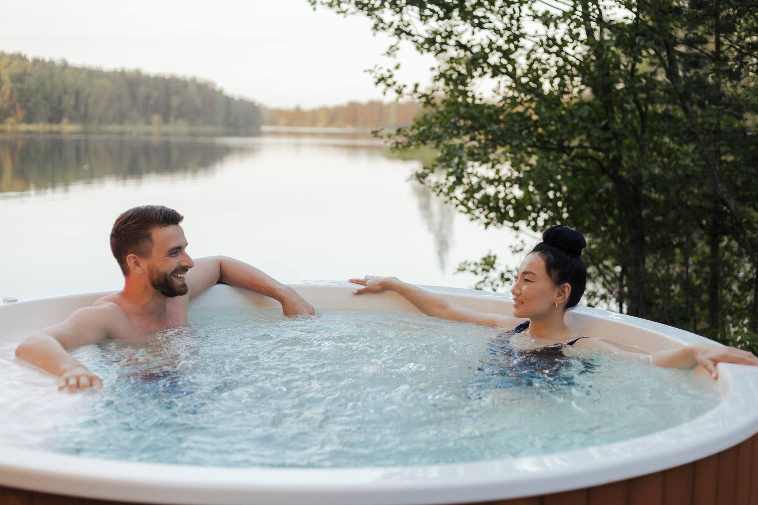 Hot Tub On Lake with 2 people