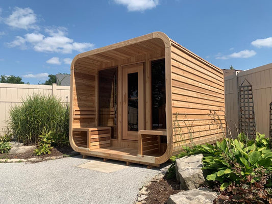 Dundalk Leisurecraft Luna Sauna with Porch Outdoor Knotty Red Cedar