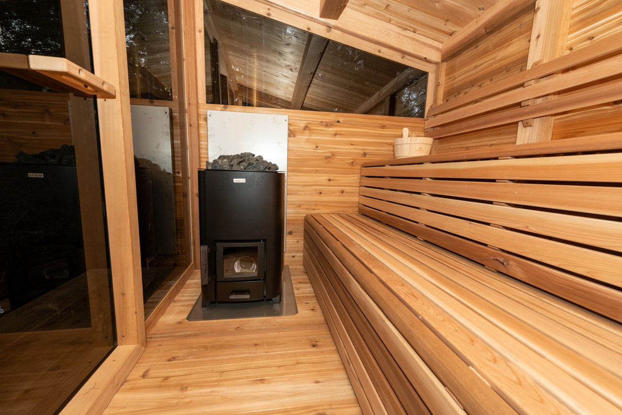 Pure Cube Mountain View Sauna MV682 Outdoor Knotty Red Cedar