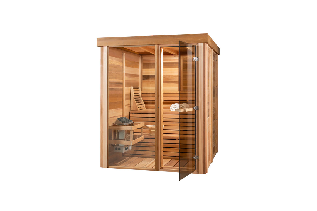 Pure Cube Sauna PU550/PU552 Indoor Clear or Knotty Red Cedar