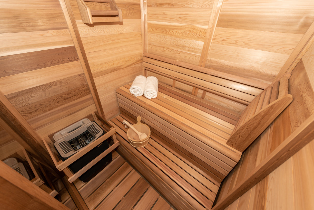 Pure Cube Sauna PU550/PU552 Indoor Clear or Knotty Red Cedar