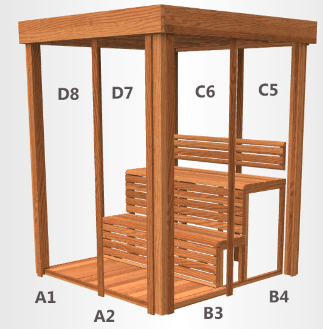 Pure Cube Sauna PU550/PU552 Indoor Clear or Knotty Red Cedar