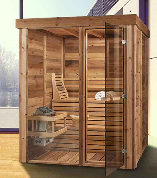 Pure Cube Sauna PU550/PU552 Indoor Clear or Knotty Red Cedar