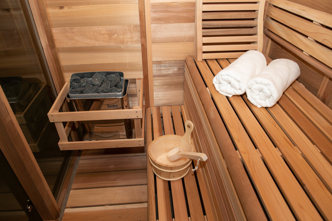 Pure Cube Sauna PU570/PU572 Indoor Clear or Knotty Red Cedar