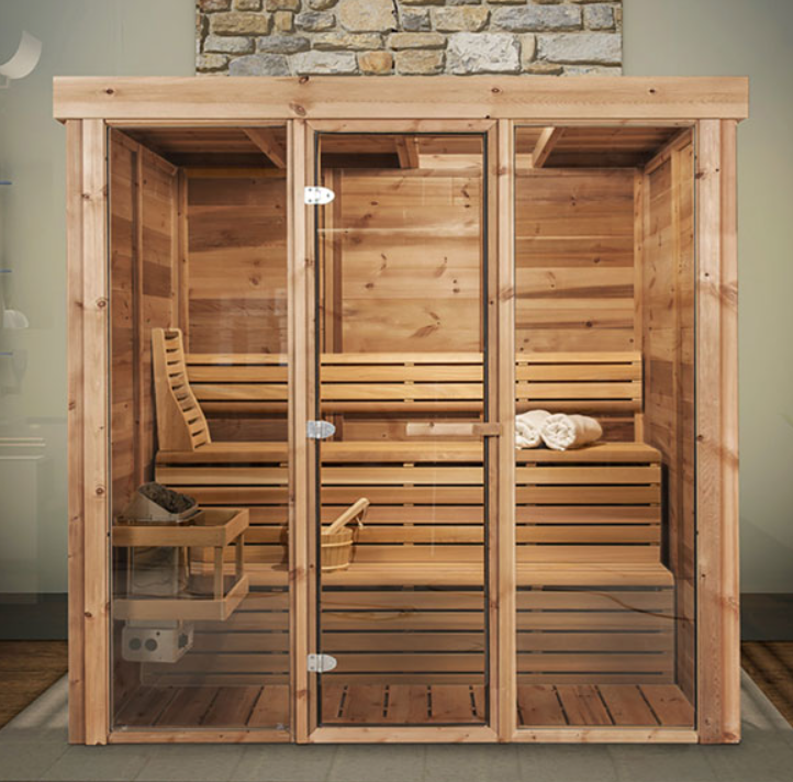 Pure Cube Sauna PU570/PU572 Indoor Clear or Knotty Red Cedar