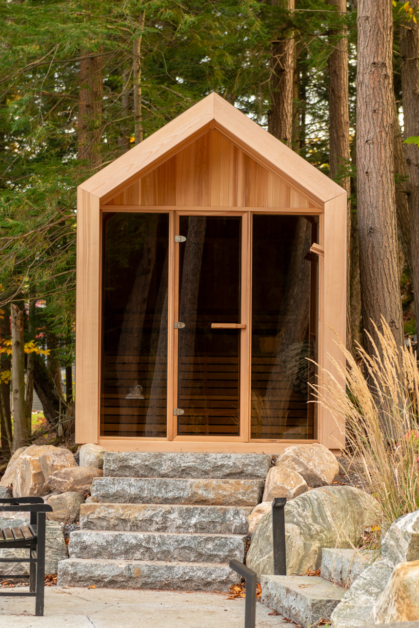 Pure Cube Sauna HU6110/HU6112 Outdoor Clear or Knotty Red Cedar