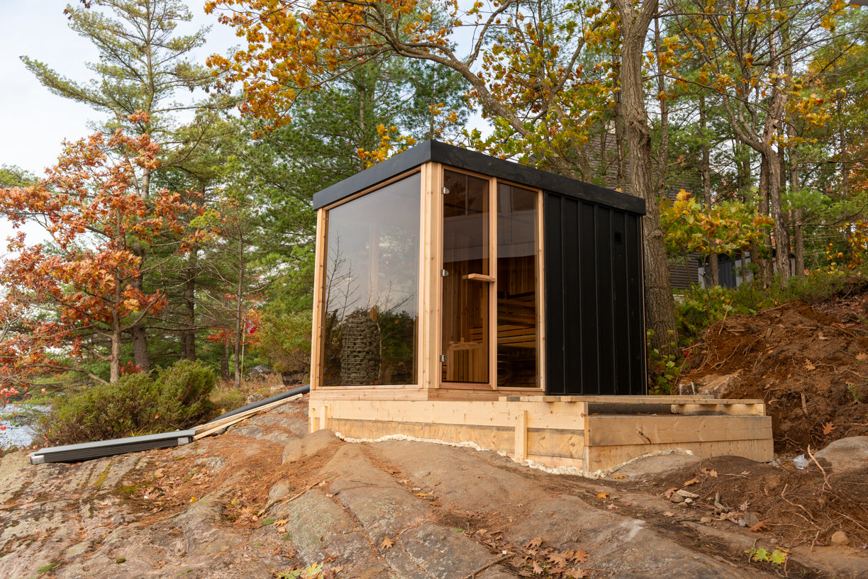 Pure Cube Orion Sauna OR6110/OR6112 Outdoor Clear or Knotty Red Cedar