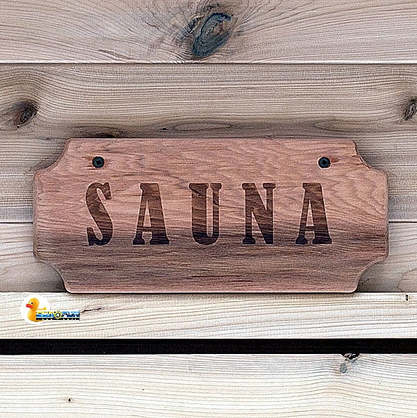 Wood Sauna Sign 5"x11"