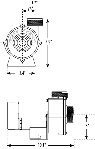 Circulation Pump Tiny Might (110V 1"x1")